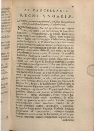 Ex Cancellaria Regni Vngariae.
