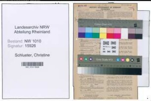 Entnazifizierung Christine Schlueter , geb. 15.11.1891 (Sekretaerin)