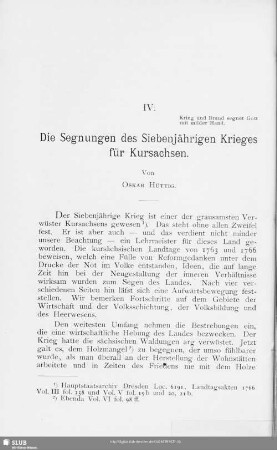 IV. Die Segnungen des Siebenjährigen Krieges für Kursachsen