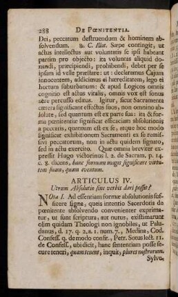 288-297, Articulus IV. Utrum Absolutio sine verbis dari possit?