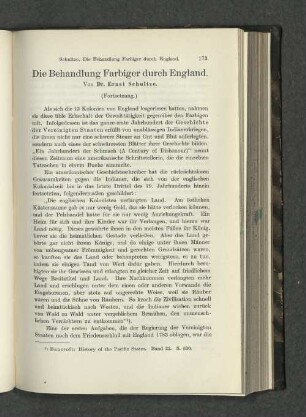 Die Behandlung Farbiger durch England.