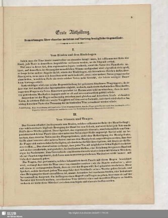 Erste Abtheilung [Theorie]