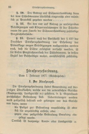 Strafprozeßordnung. Vom 1. Februar 1877.