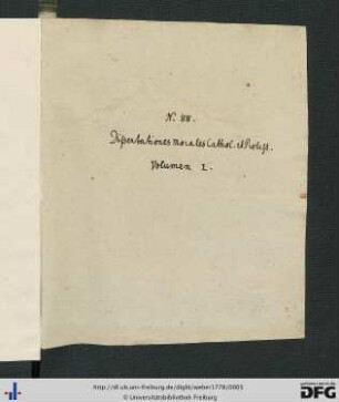 Handschriftliches Titelblatt des gesamten Bandes.