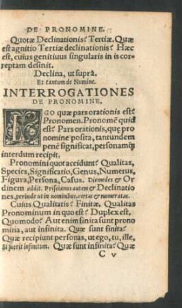 Interrogationes De Pronomine.