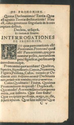 Interrogationes De Pronomine.