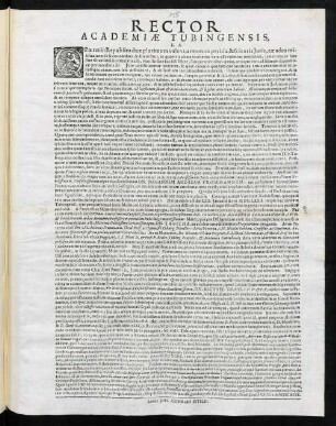 Rector Academiae Tubingensis, L. S. : Quae res in Republica duae plurimum valent ...