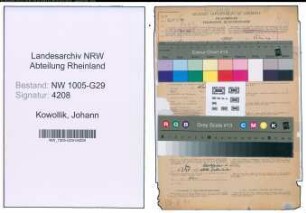 Entnazifizierung Johann Kowollik , geb. 27.11.1903 (Bahnsekretaer)