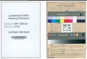 Entnazifizierung Bernhard Leimbach , geb. 11.12.1908 (Schlosser)
