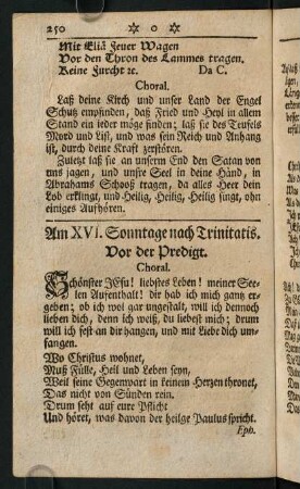 250-271, Am XVI. Sonntage nach Trinitatis. - Am XX. Sonntage nach Trinitatis.