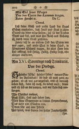 250-271, Am XVI. Sonntage nach Trinitatis. - Am XX. Sonntage nach Trinitatis.