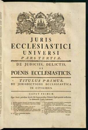 169-430, Pars Tertia. De Judiciis, Delictis, et Poenis Ecclesiasticis.