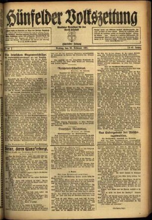 Ausgabe vom Freitag, den 25. Februar 1921.