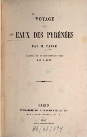 Voyage aux eaux des Pyrénées : Illustr. de 65 vignettes sur bois par G[ustave] Doré