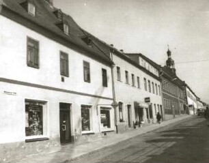 Marienberg, Wolkensteiner Straße. Straßenansicht mit Eckhaus, Katharinenstraße 12