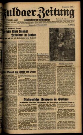 Ausgabe vom Dienstag, den 17. September 1940.