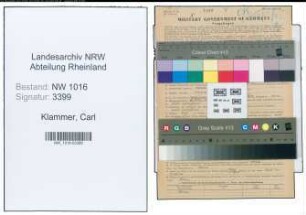Entnazifizierung Carl Klammer , geb. 25.02.1895 (Angest.)