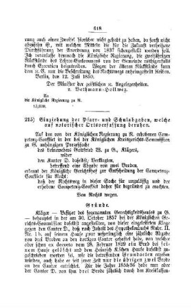 Einziehung der Pfarr- und Schulabgaben, welche auf notorischer Ortsverfassung beruhen : [III. Elementarschulwesen]