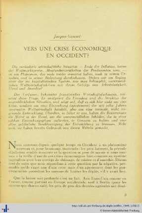 Vers Une Crise Économique En Occident?