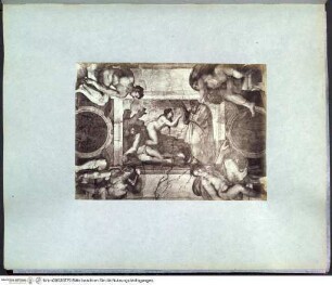 Rome peinture decorativeVatikan, Sixtinische Kapelle, Detail des Deckenbildes von Michelangelo mit der Erschaffung Evas - Rotes Album II (vorwiegend Cappella Sistina, Farnesina)