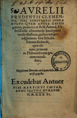 Opera : multo quam antea castigatiora