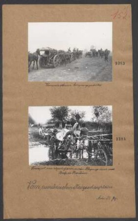 Transport eines abgeschossenen rumän. Flugzeugs durch einen Bach in Rumänien