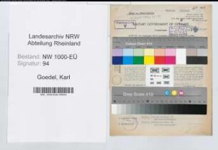 Entnazifizierung Karl Goedel, geb. 11.01.1902 (Prokurist)