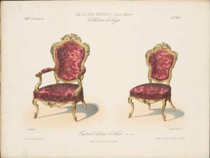 „Fauteuil & Chaise de Salon (Bois doré)", aus: Le Garde-meuble