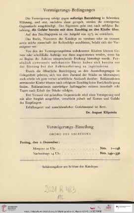 Versteigerungs-Bedingungen