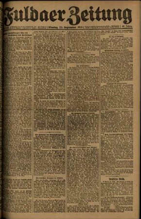 Ausgabe vom Montag, den 22. September 1919.