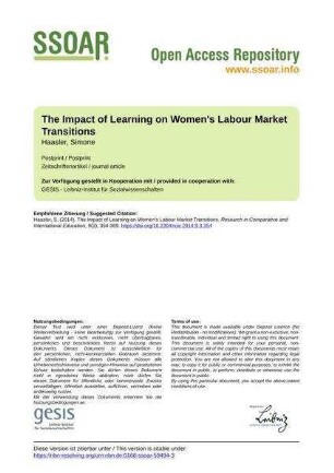 The Impact of Learning on Women's Labour Market Transitions