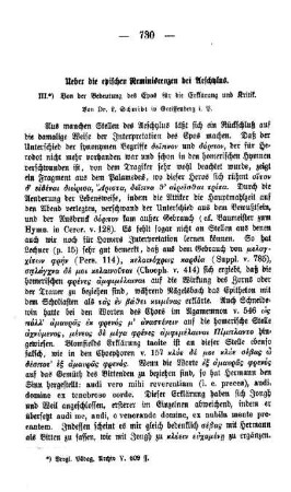Ueber die epischen Reminiscenzen bei Aeschylus