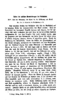 Ueber die epischen Reminiscenzen bei Aeschylus