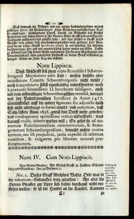 Num. IV. Cum Notis Lippiacis.