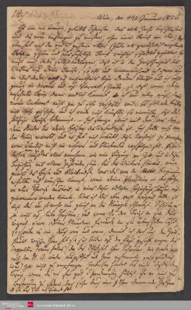 Es war mir traurig, geliebte Schwester, das alte Jahr beschließen und das ... , 04.01.1826. - Benediktinerabtei St. Bonifaz in München und Andechs