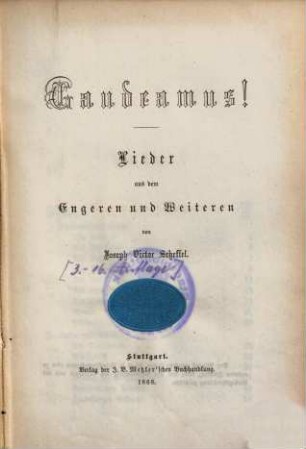 Gaudeamus! : Lieder aus dem Engeren und Weiteren