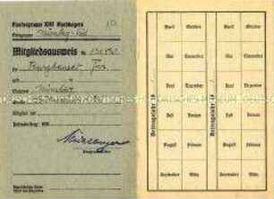 Mitgliedsbuch des Reichsluftschutzbundes von Herrn Burghauser