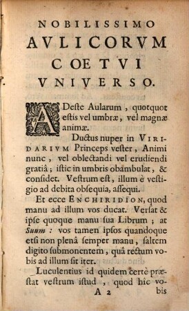 Enchiridion Avlicorvm Sev Methodvs Sacro-Profana Christianè Vivendi in Aulis Principvm
