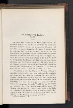 Der Münzfund von Nauborn. Taf. IX