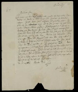 Nr. 83: Brief von Karl Otfried Müller an seine Eltern, Göttingen, 11.7.1828