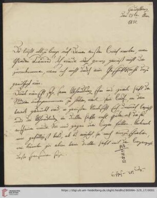 Korrespondenz Friedrich Wilhelm Umbreit / Carl Ullmann: Brief von Friedrich Wilhelm Carl Umbreit an Carl Ullmann