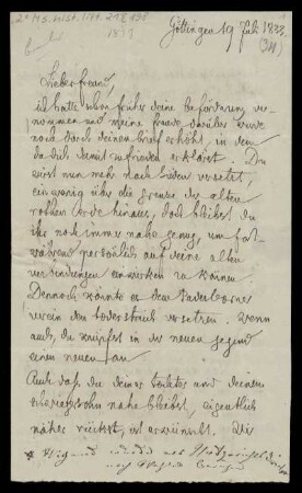 Brief von Jacob Grimm an Paul Wigand
