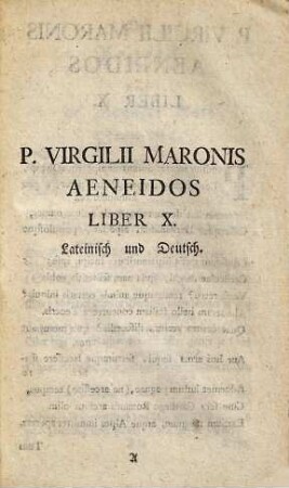 Der Aeneis, eines Heldengedichtes des Publius Virgilius Maro, Zehntes Buch