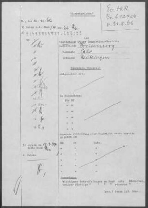 Breitenberg-Oberkollwangen: Visitationsbericht mit Pfarrbericht 1966