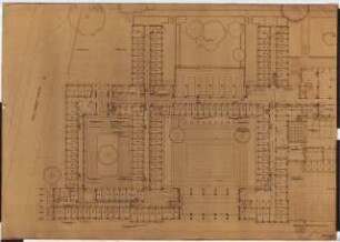 Reichsluftfahrtministerium, Berlin: Teilgrundriss V3-5/L3-5/Q3-5 1:100 [EG/ 1. OG]