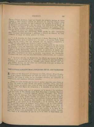 Las letras argentinas juzgadas en el extranjero