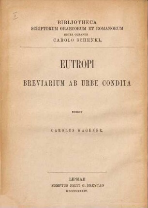 Eutropii Breviarium ab urbe condita