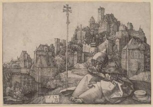 Der heilige Antonius vor der Stadt