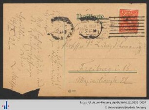 Postkarte, 14.10.1922