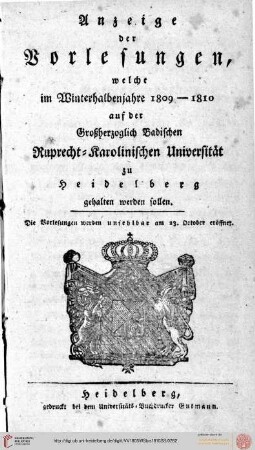 Wintersemester 1809/1810